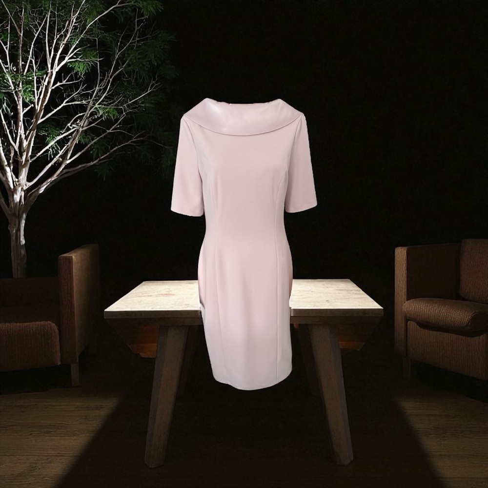 White House Black Market Cottage Rose Satin Collar Sheath Midi Jackie O Dress 10